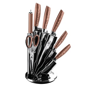 Berlinger Haus 8 pcs knife set with stand Metallic Line Rose Gold Edition