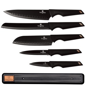 Berlinger Haus 6 pcs knife set with magnetic hanger Black Rose Collection